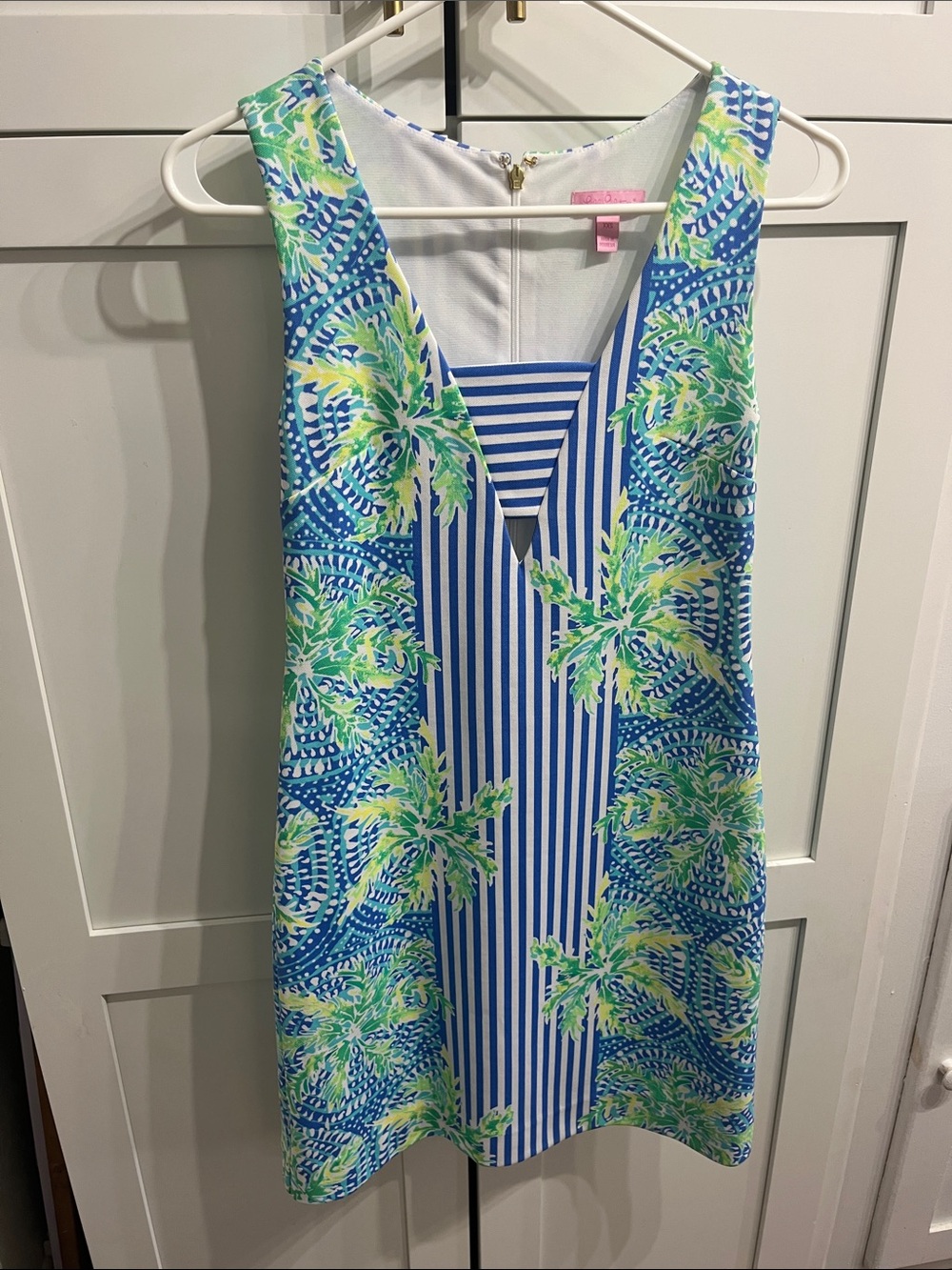 Lily Pulitzer NWOT Sleeveless Palm Trees Striped Dress